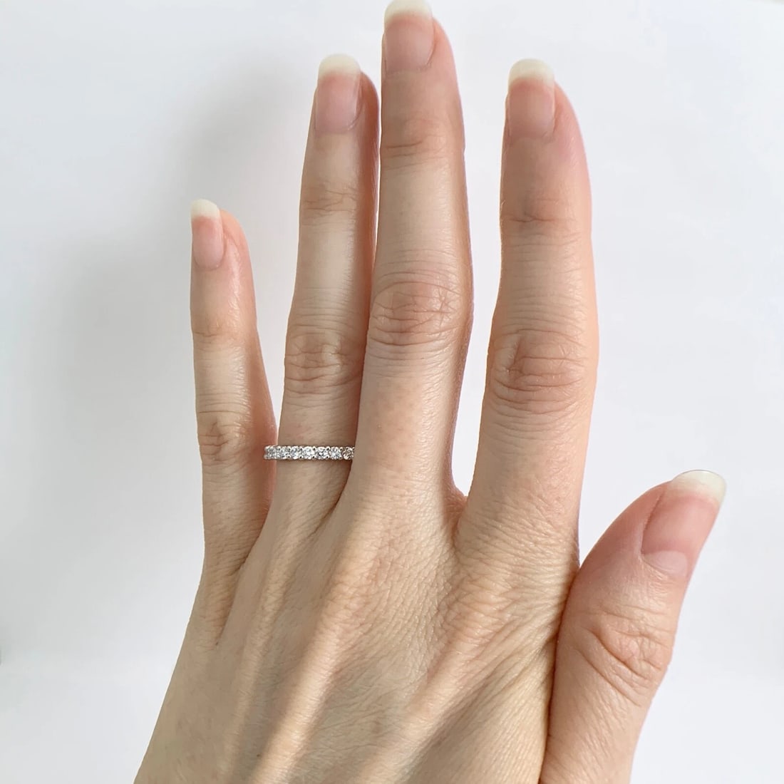Two-Tone Round Diamond Wedding Band Ring 14K Yellow White Gold, .55 CTW - 3