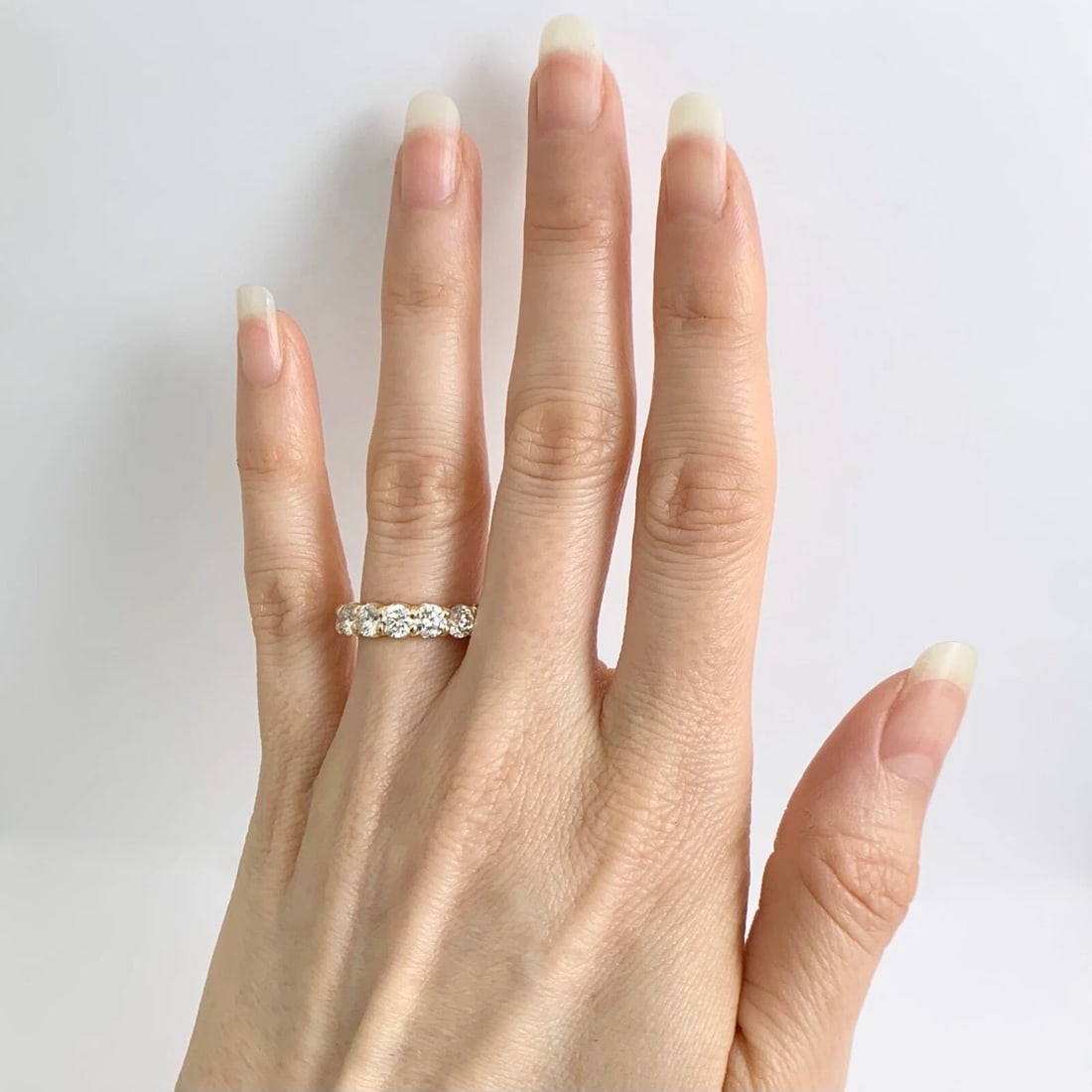 Round Diamond Eternity Ring Wedding Band 14K Yellow Gold, Size 6, 4.03 CTW - 4