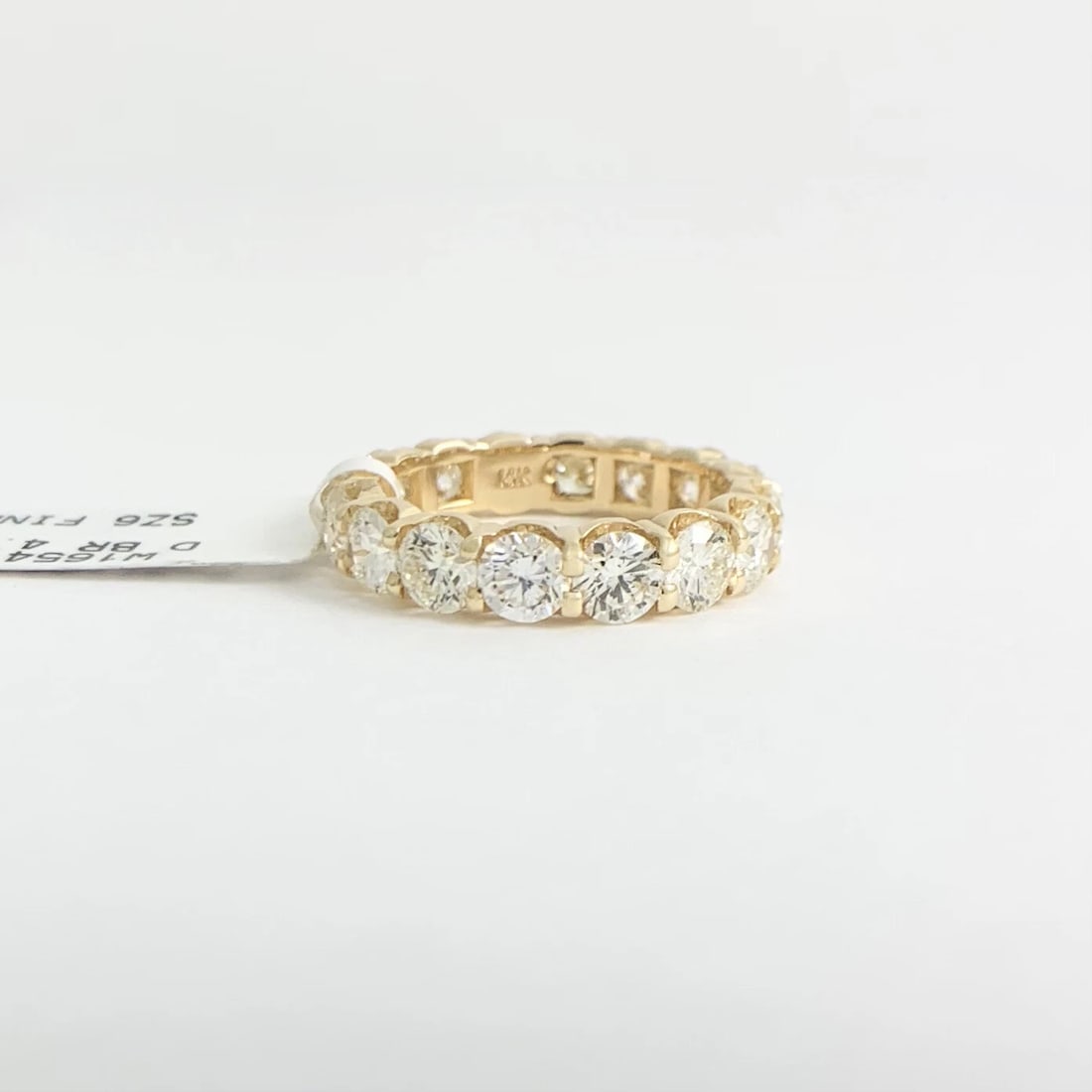 Round Diamond Eternity Ring Wedding Band 14K Yellow Gold, Size 6, 4.03 CTW - 8