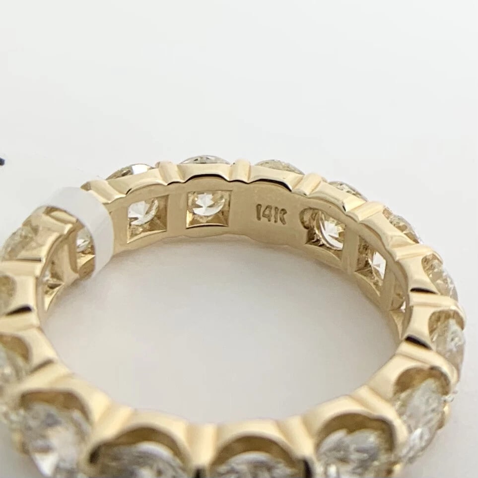 Round Diamond Eternity Ring Wedding Band 14K Yellow Gold, Size 6, 4.03 CTW - 9