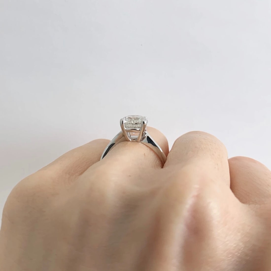 Round Solitaire Diamond Engagement Ring 14K White Gold, 2.01 CT, 3.60 Grams - 6