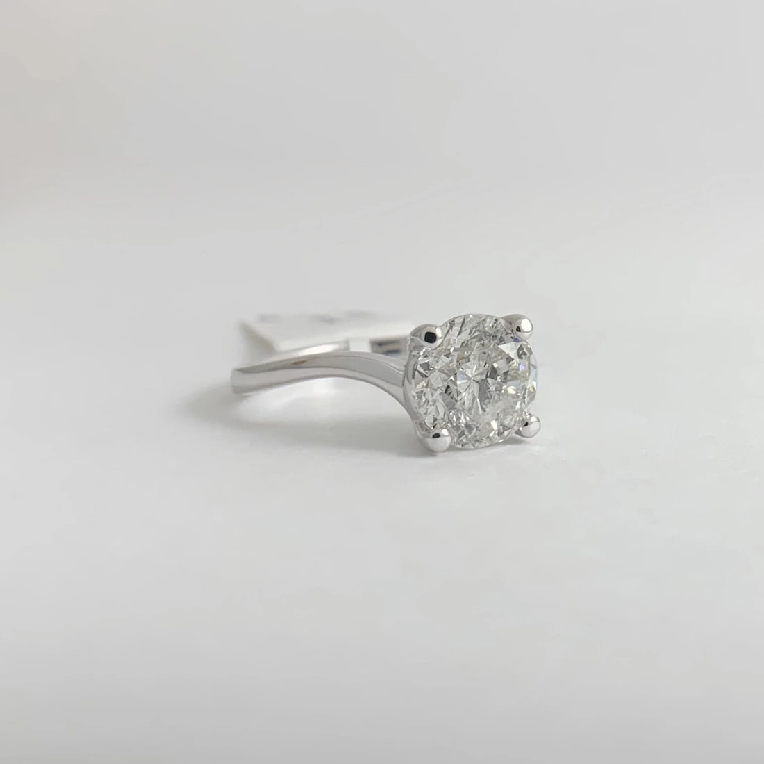 Round Solitaire Diamond Engagement Ring 14K White Gold, 2.01 CT, 3.60 Grams - 8