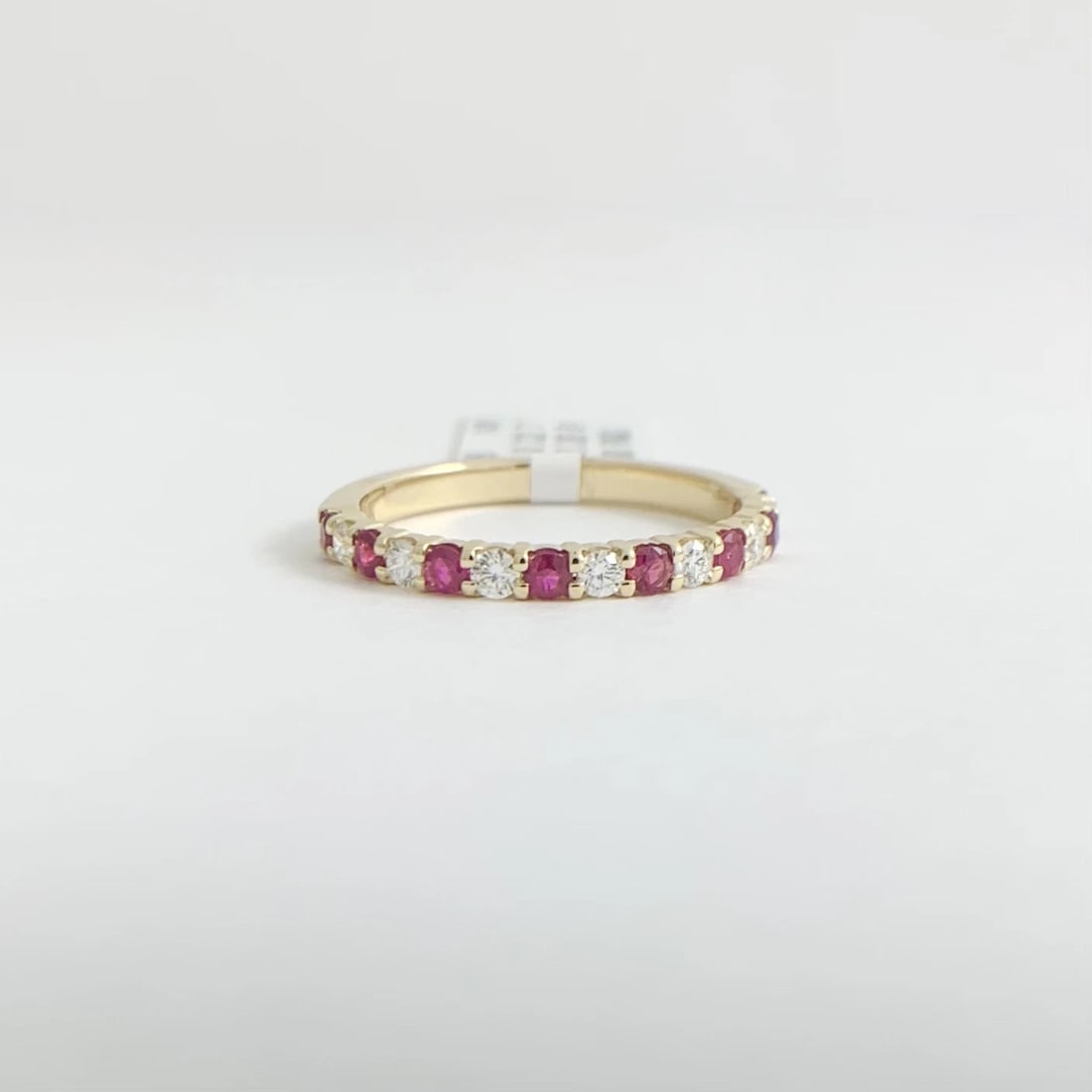 Ruby Diamond Ring Gemstone Wedding Band 14K Yellow Gold, .50 CTW - 7