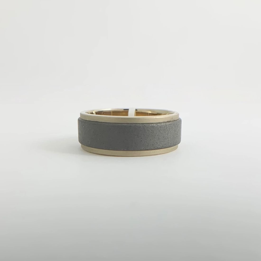 Men's Sandblasted Tungsten Wedding Band Ring 18K Yellow Gold, Size 10, 8 mm - 7
