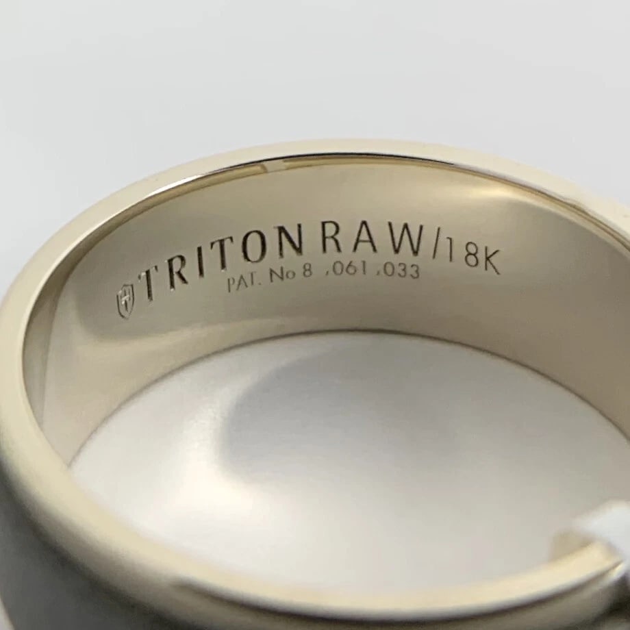 Men's Sandblasted Tungsten Wedding Band Ring 18K Yellow Gold, Size 10, 8 mm - 9