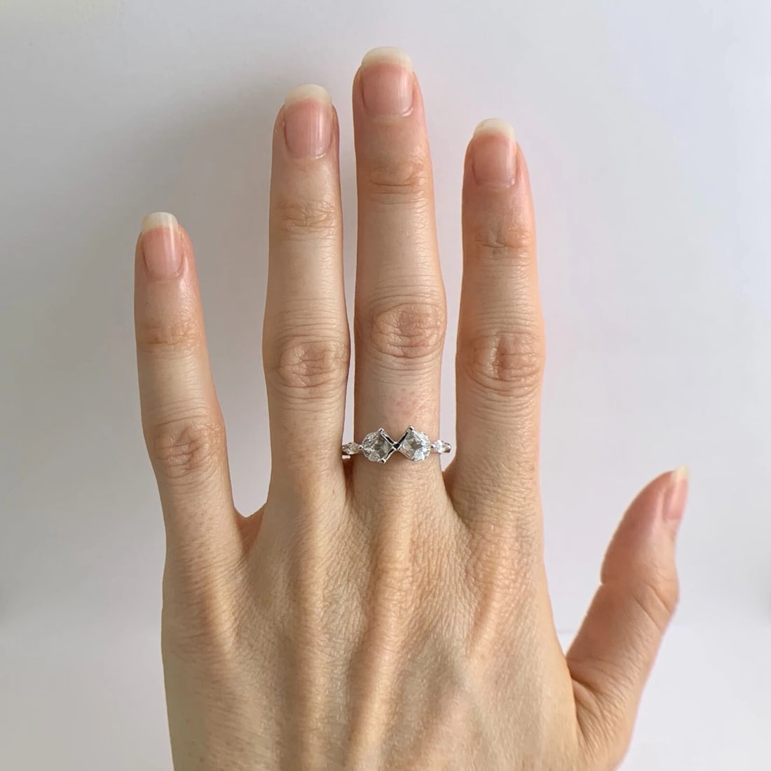 Marquise Petal Diamond Engagement Ring Setting Mounting 14K White Gold, 3.22 Gr - 2