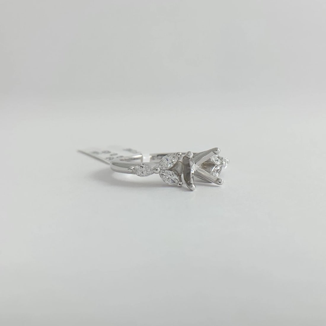 Marquise Petal Diamond Engagement Ring Setting Mounting 14K White Gold, 3.22 Gr - 8