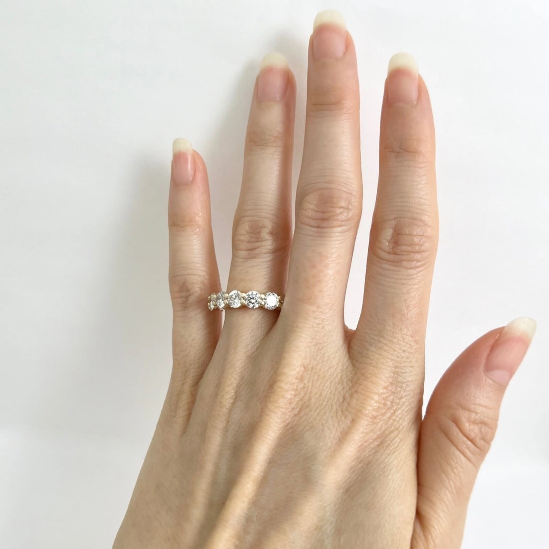 Round 7-Stone Diamond Wedding Band Ring 14K Yellow Gold 2.21 CTW - 3