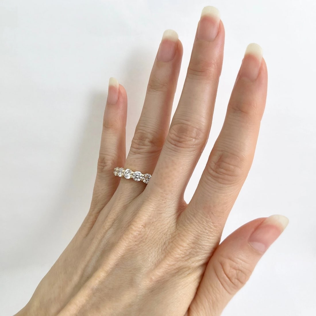 Round 7-Stone Diamond Wedding Band Ring 14K Yellow Gold 2.21 CTW - 6