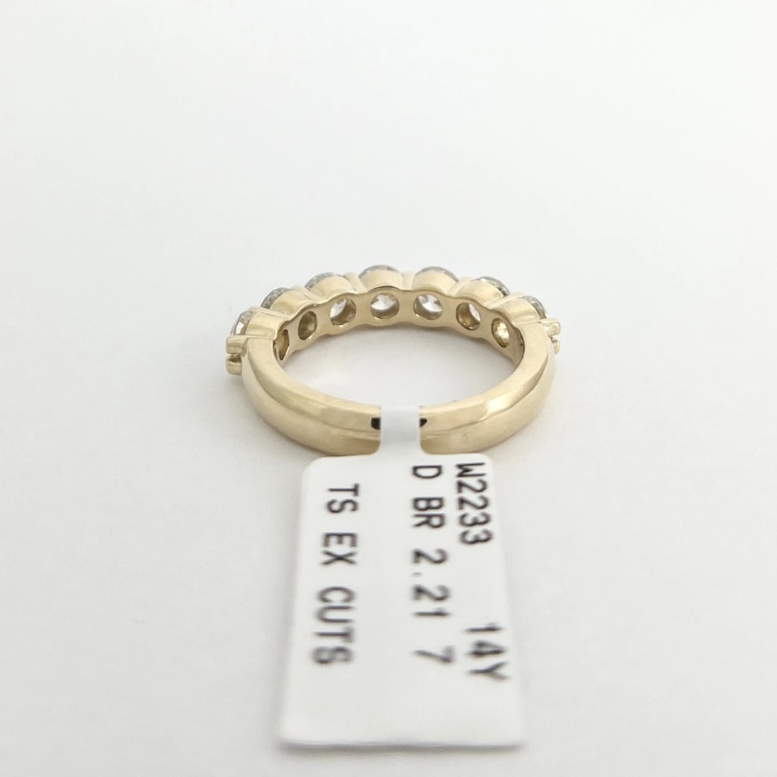 Round 7-Stone Diamond Wedding Band Ring 14K Yellow Gold 2.21 CTW - 9