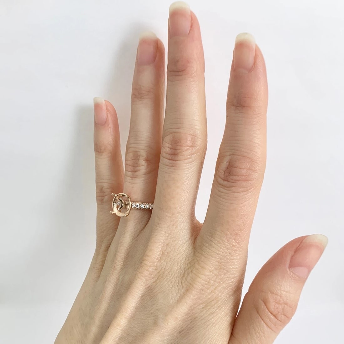 Ritani Pave Diamond Engagement Ring Setting Mounting 18K Pink Rose Gold - 3