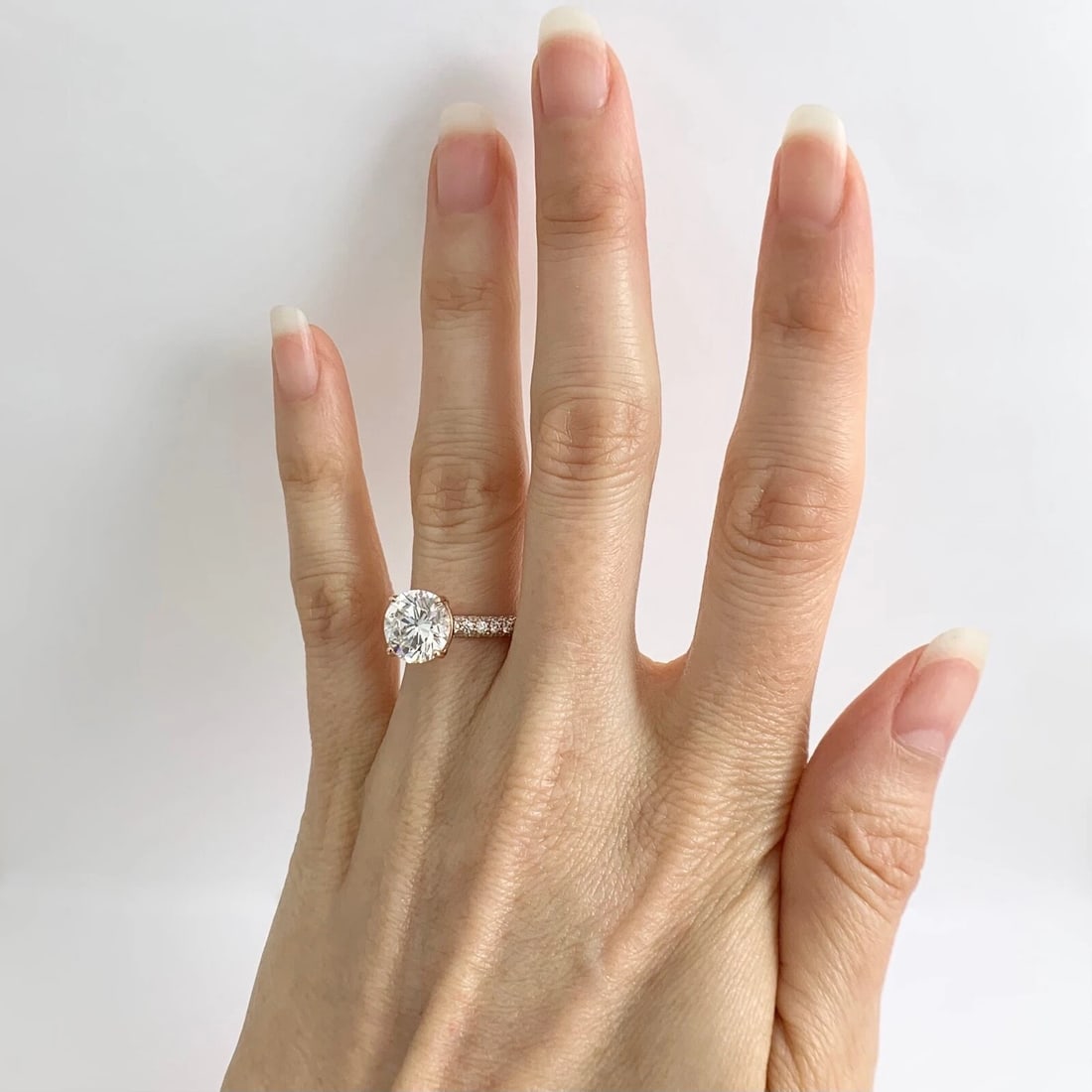 Ritani Pave Diamond Engagement Ring Setting Mounting 18K Pink Rose Gold - 6
