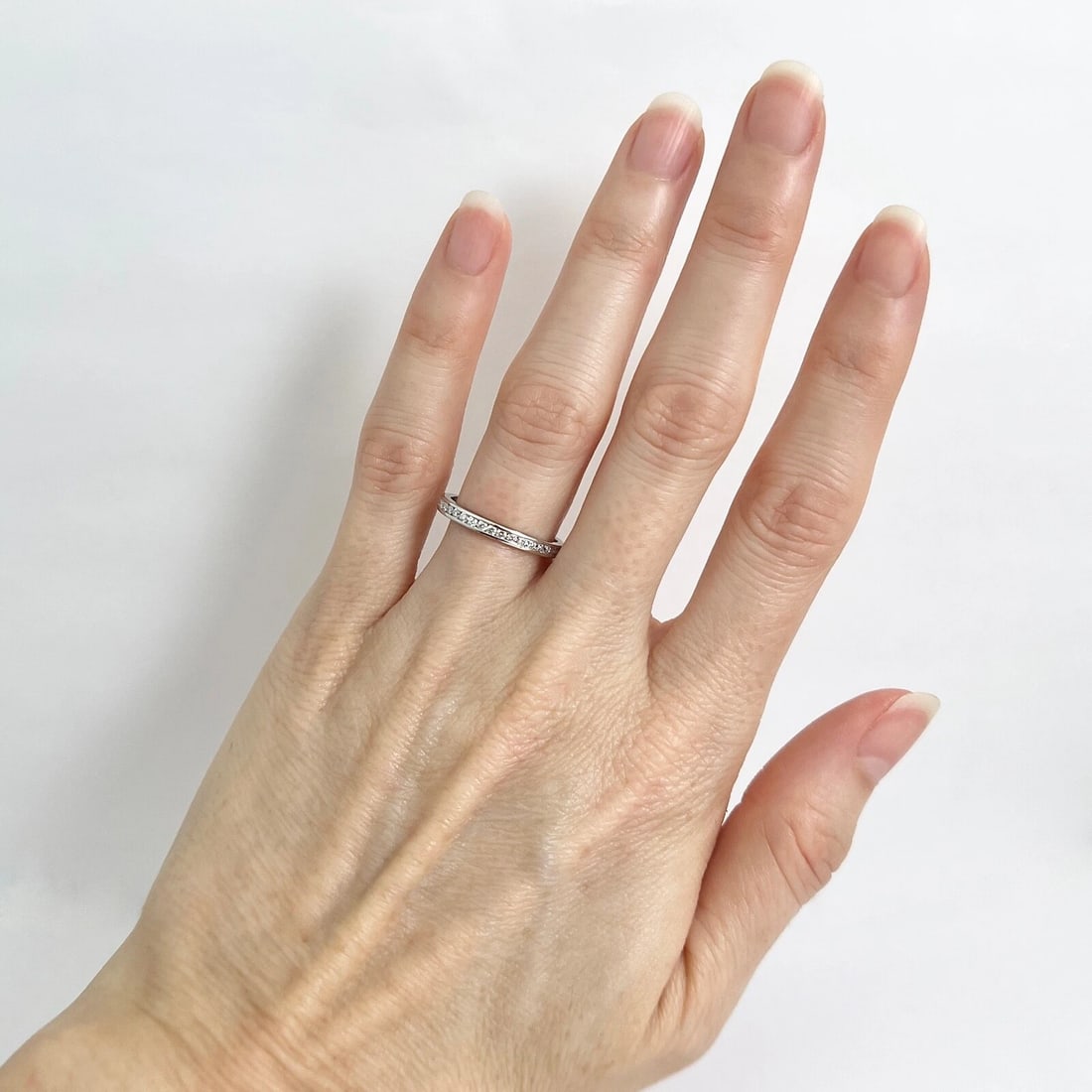 Round Diamond Channel-Set Eternity Ring Wedding Band Platinum, .55 CTW - 4