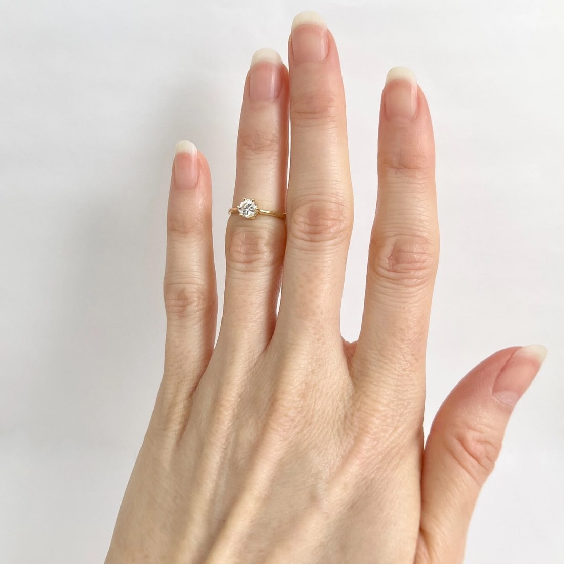 Round Solitaire Diamond 6-Prong Engagement Ring 18K Yellow Gold .36 CT - 5