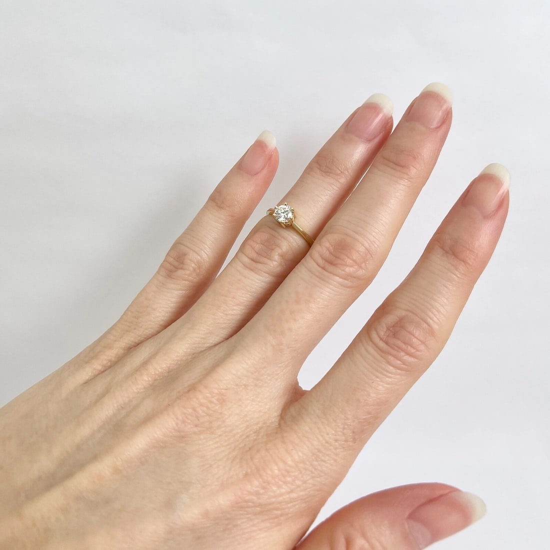 Round Solitaire Diamond 6-Prong Engagement Ring 18K Yellow Gold .36 CT - 6