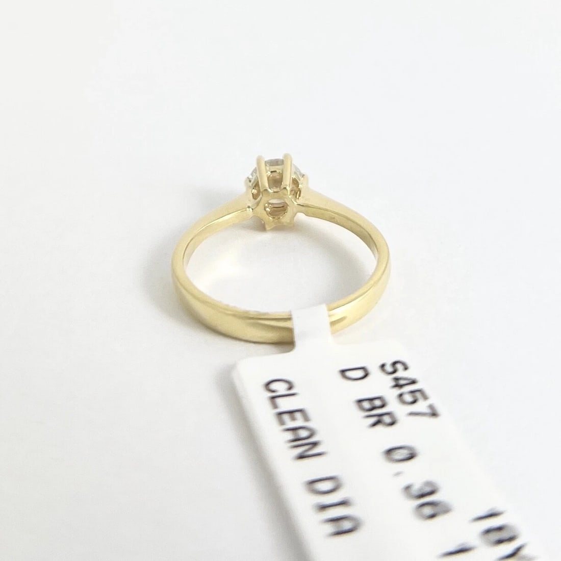 Round Solitaire Diamond 6-Prong Engagement Ring 18K Yellow Gold .36 CT - 8