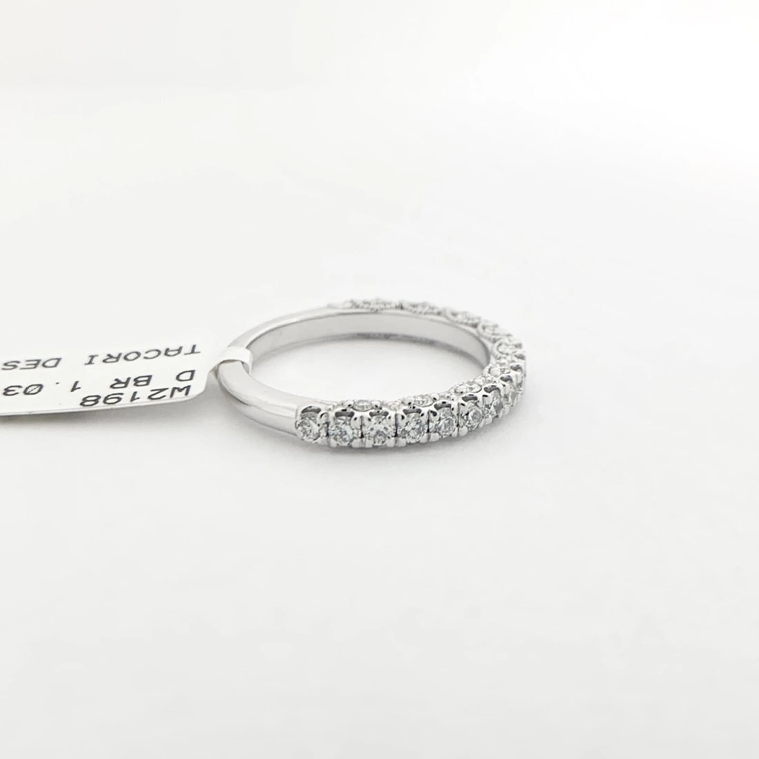 3-Sided Milgrain Diamond Ring Wedding Band 14K White Gold 1.03 CTW, Size 7 - 8
