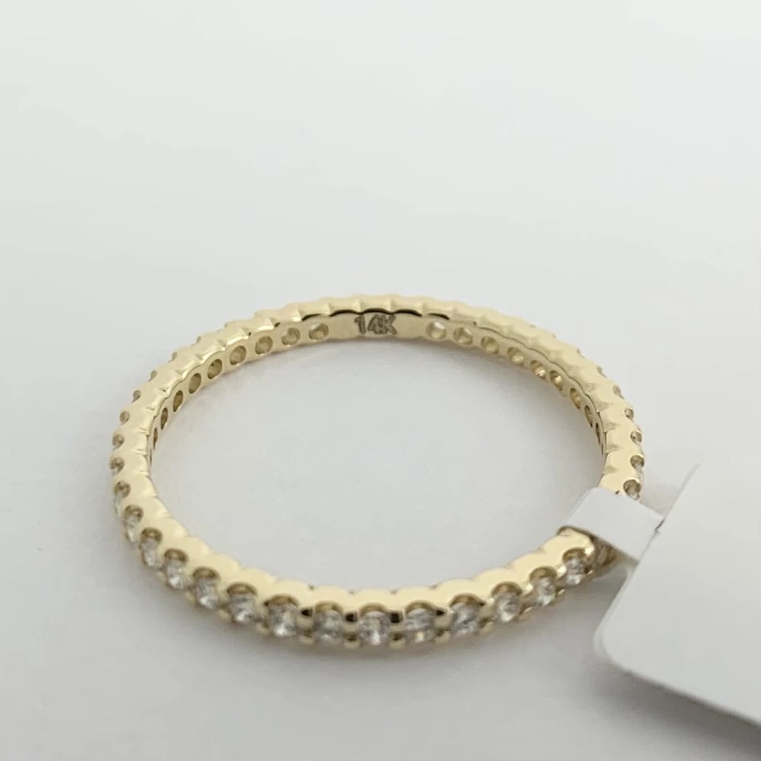 Thin Round Diamond Eternity Ring Wedding Band 14K Yellow Gold Size 6.25, .45 CTW - 9