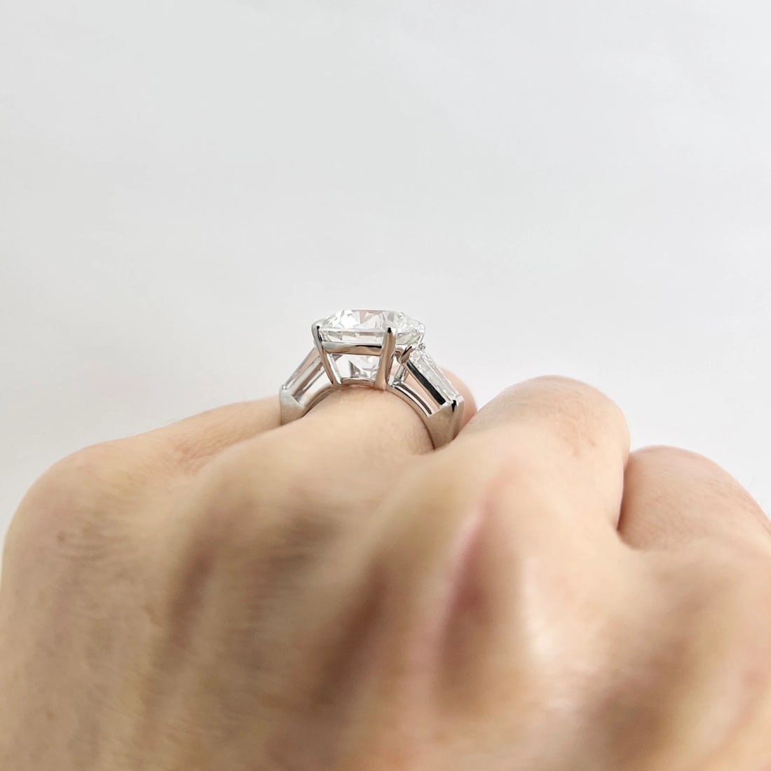 Round Lab-Created Diamond Engagement Ring 14K White Gold, 7.70 CTW - 5