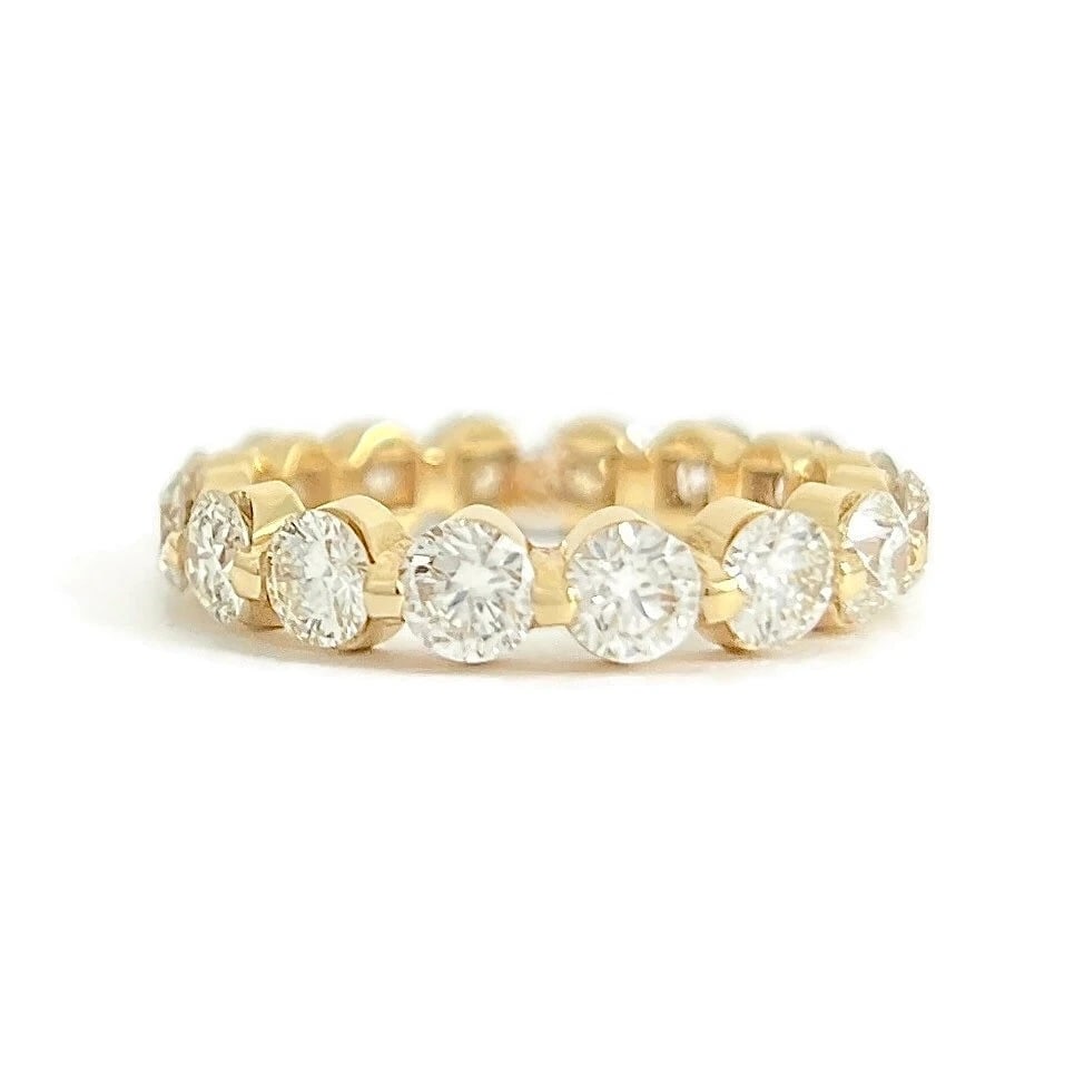 Round Diamond Eternity Ring Wedding Band 14K Yellow Gold, Size 6, 2.75 CTW: Round Diamond Eternity Ring Wedding Band 14K Yellow Gold, Size 6, 2.75 CTW This is a gorgeous ring that can be worn as a wedding band or statement ring. Don't hesitate to ask any questions! Diamonds: 