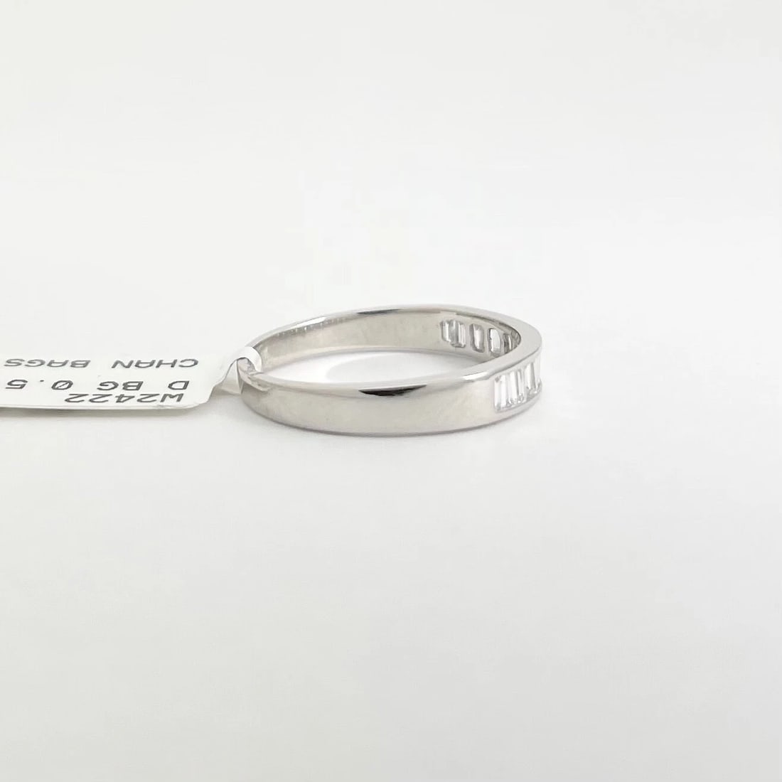 Baguette Diamond Channel-Set Wedding Band Ring 14K White Gold .51 CTW - 6