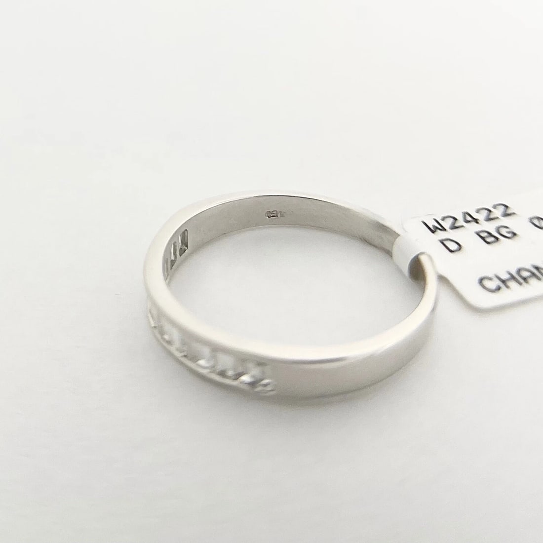 Baguette Diamond Channel-Set Wedding Band Ring 14K White Gold .51 CTW - 8
