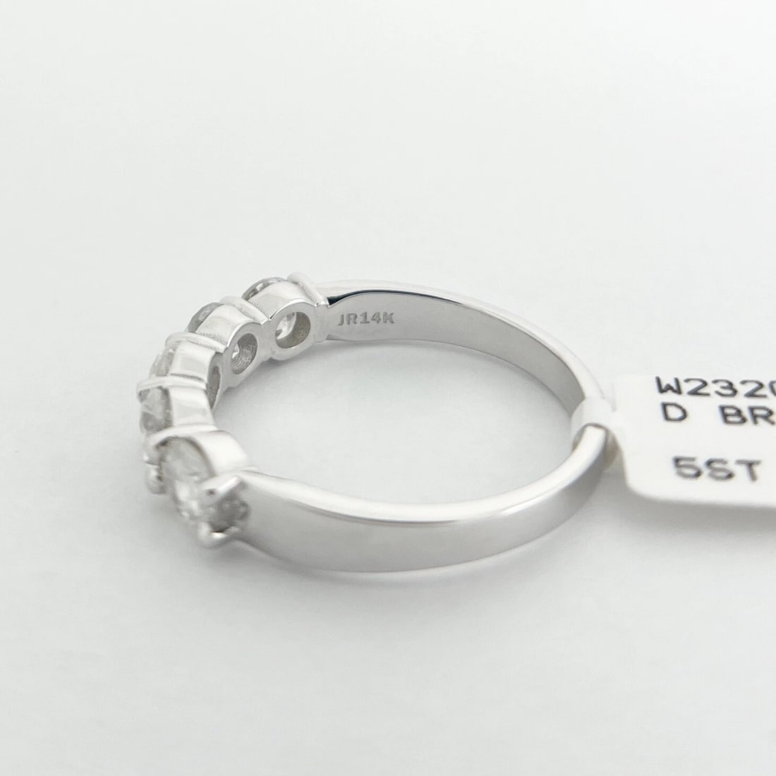 5-Stone Round Diamond Wedding Band Anniversary Ring 14K White Gold, 2.05 CTW - 11