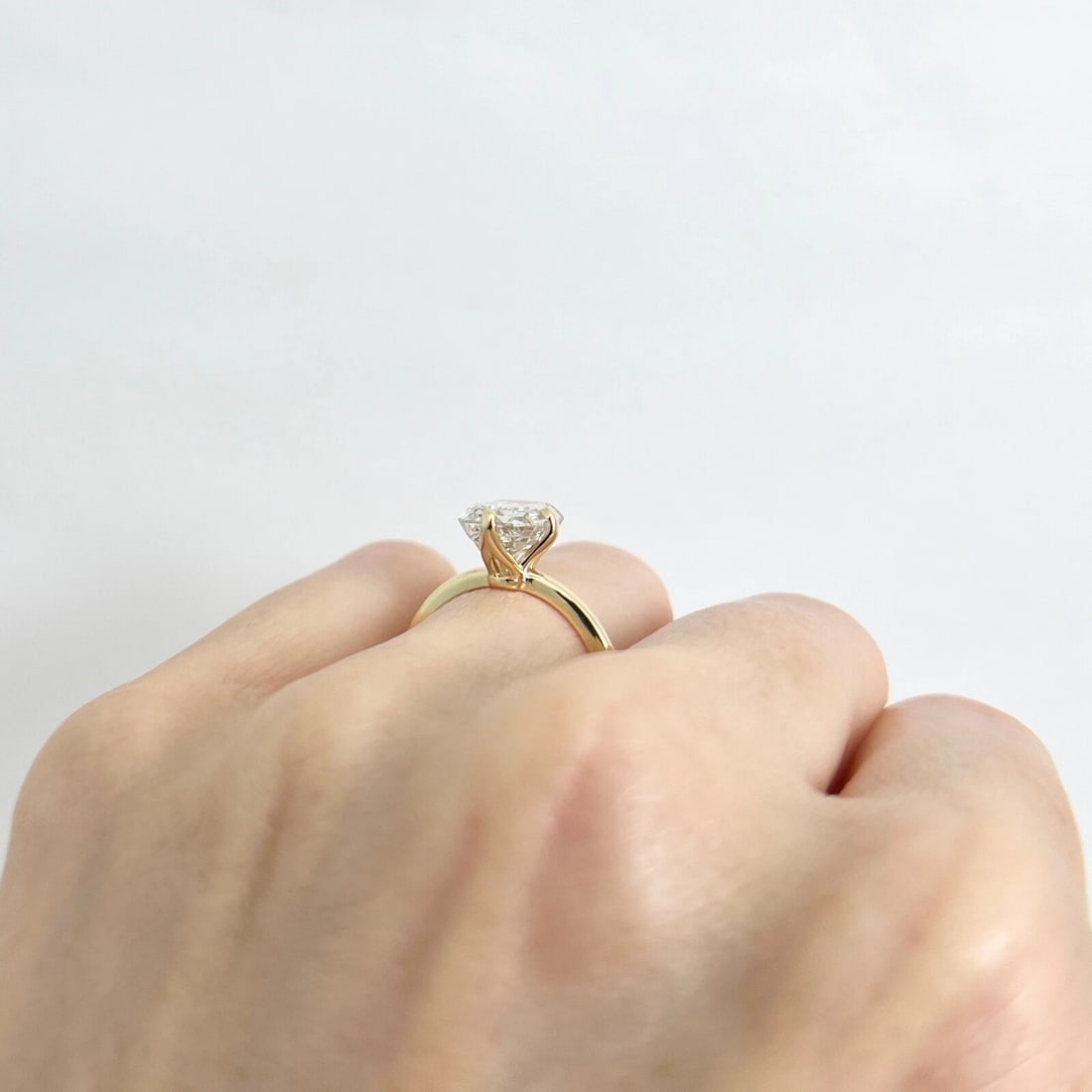 Emerald Cut Solitaire Lab-Created Diamond Engagement Ring 18 Yellow Gold 2.70 CT - 6