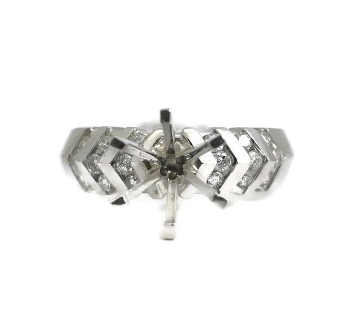 Round Diamond Channel-Set Engagement Ring Setting Mounting 14K White Gold .30 TW: Round Diamond Channel-Set Engagement Ring Setting Mounting 14K White Gold .30 TW This stunning diamond engagement ring mounting will be something she will love forever. Ready to house a diamond or