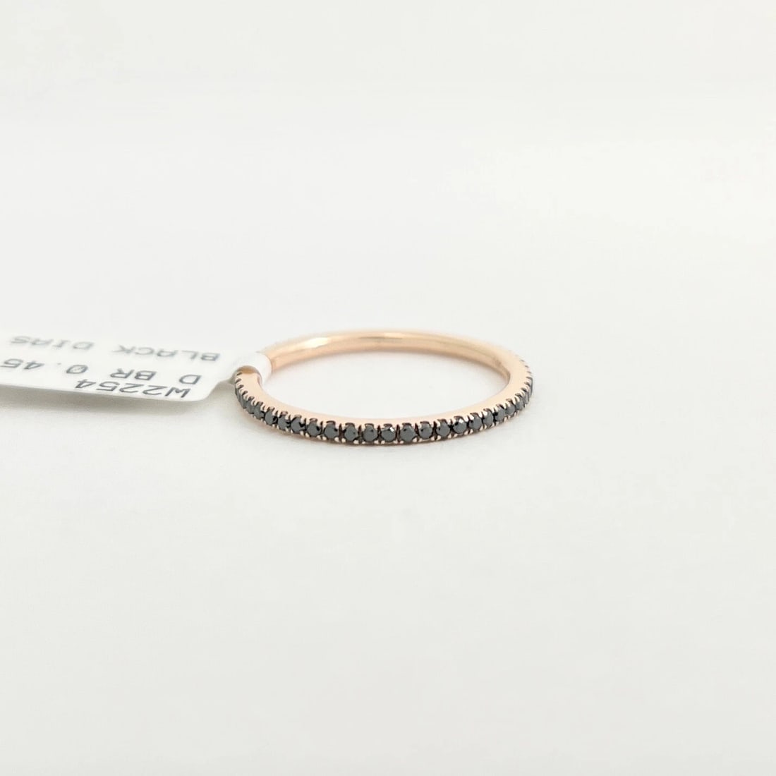 Thin Black Diamond Eternity Ring Band 14K Rose Gold, .45 CTW, Size 5.25, 1.3 mm - 6