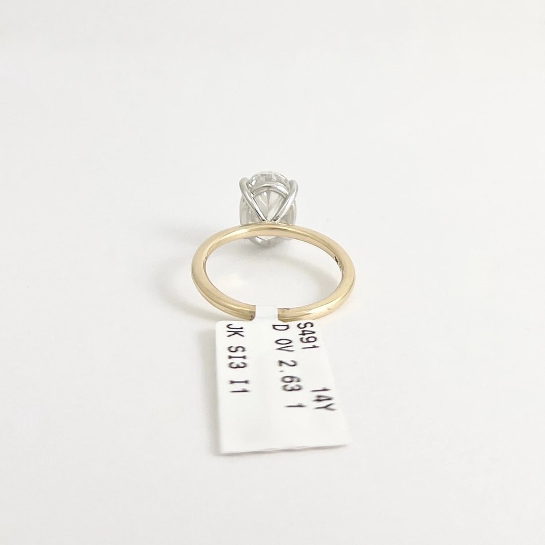 Oval Diamond Solitaire Engagement Ring 14K Yellow Gold, 2.63 CT - 7