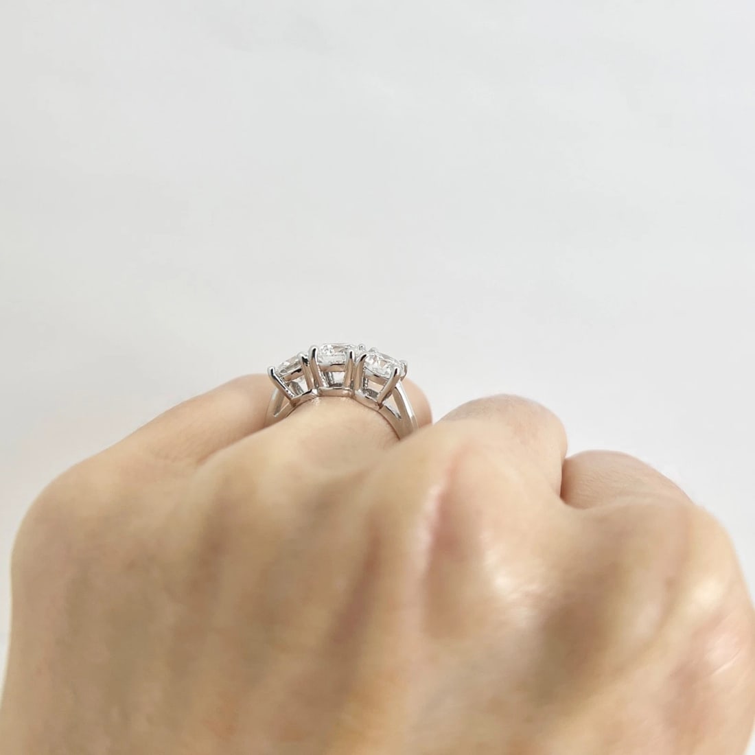 3-Stone Round Lab-Created Diamond Engagement Ring 14K White Gold, 2.58 CTW - 5