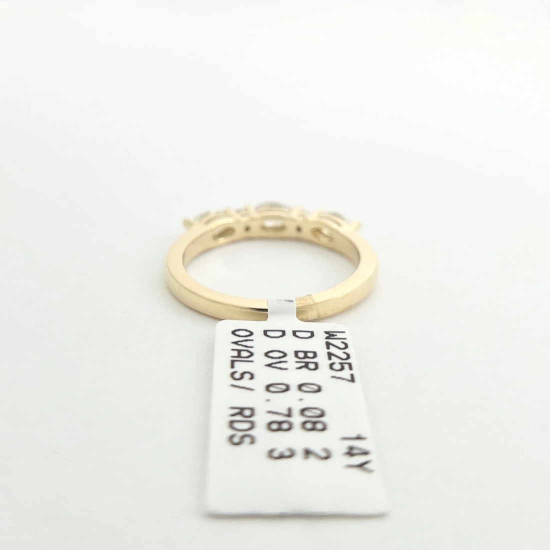 Oval Round Diamond Wedding Band Anniversary Ring 14K Yellow Gold, .86 CTW - 8