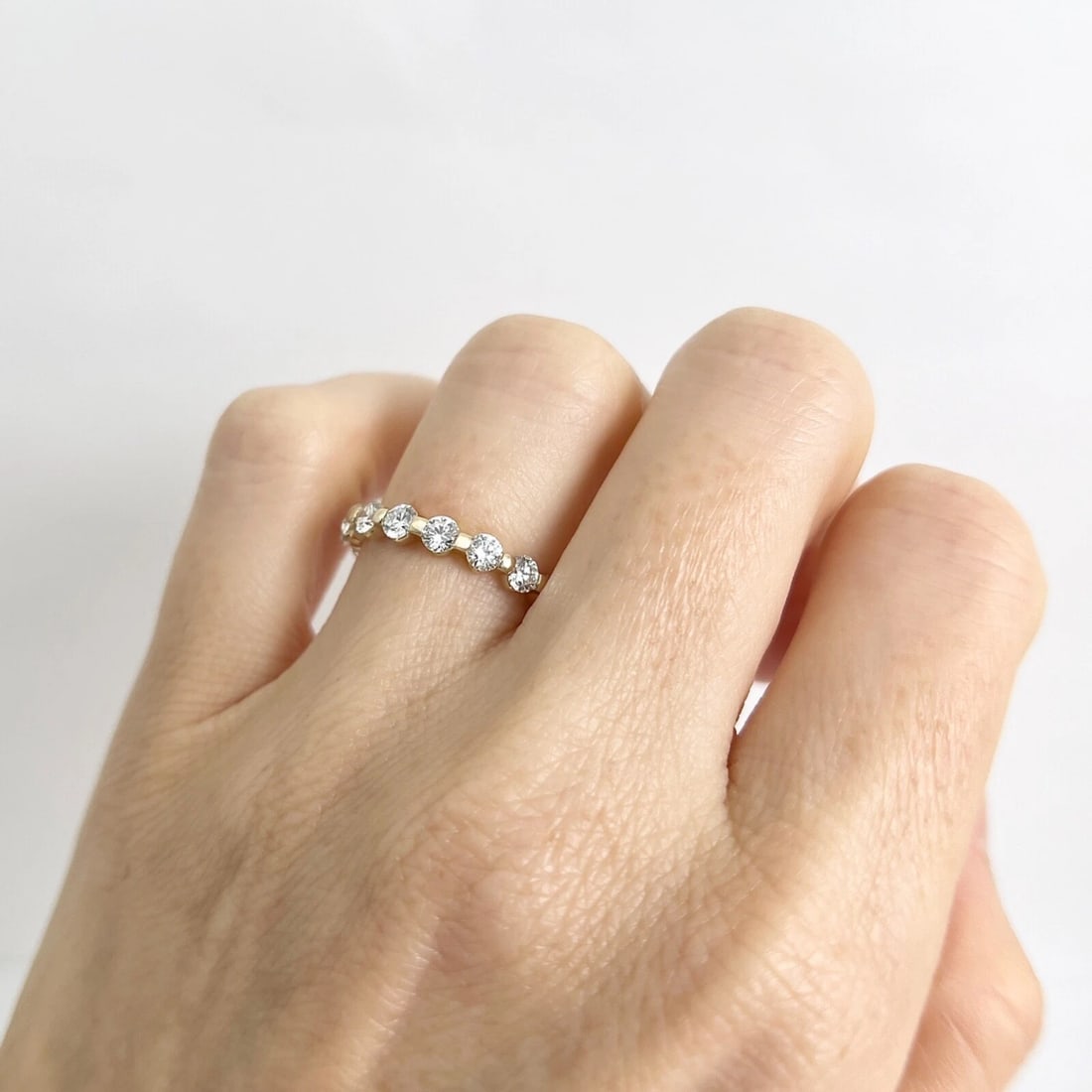 Round Diamond Eternity Ring Wedding Band 14K Yellow Gold, 1.75 CTW, Size 6.25 - 5