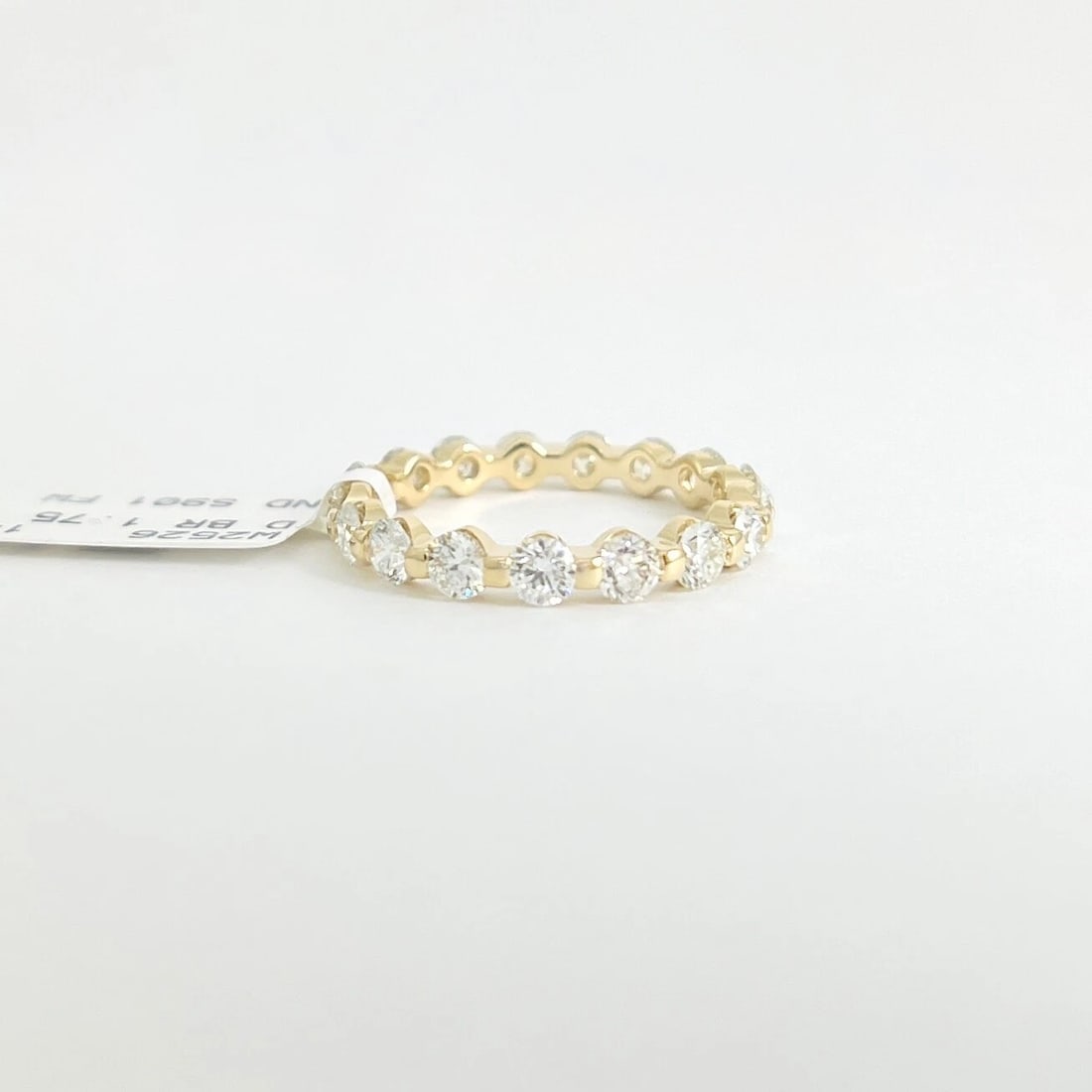 Round Diamond Eternity Ring Wedding Band 14K Yellow Gold, 1.75 CTW, Size 6.25 - 7