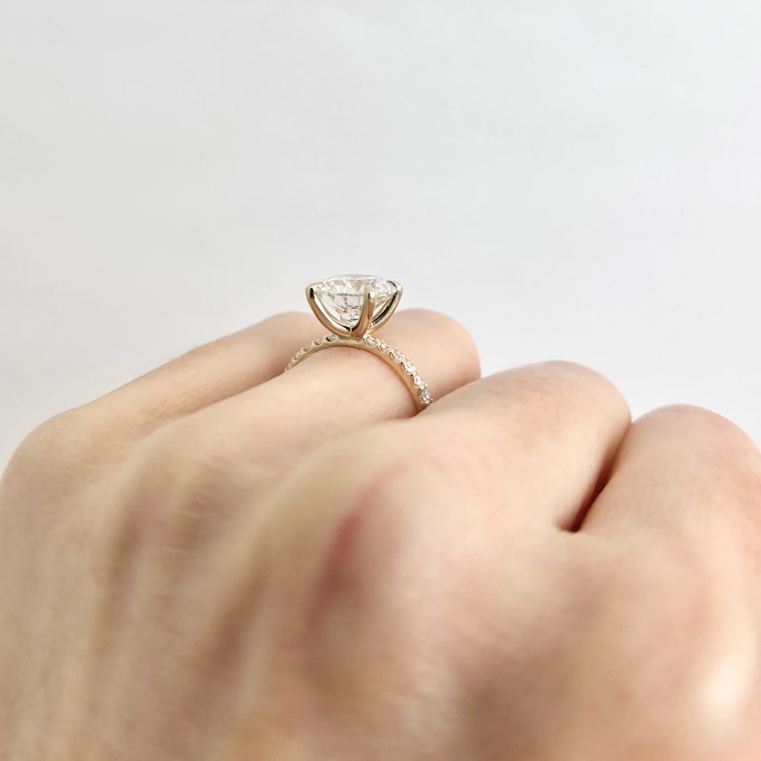 Round Lab-Created Diamond Solitaire Engagement Ring 14K Yellow Gold, 3.38 CTW - 4