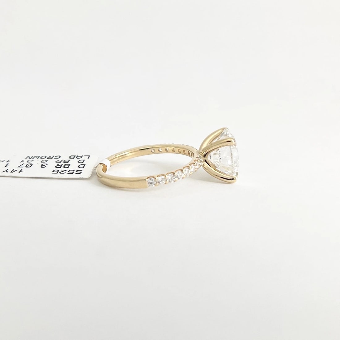 Round Lab-Created Diamond Solitaire Engagement Ring 14K Yellow Gold, 3.38 CTW - 5