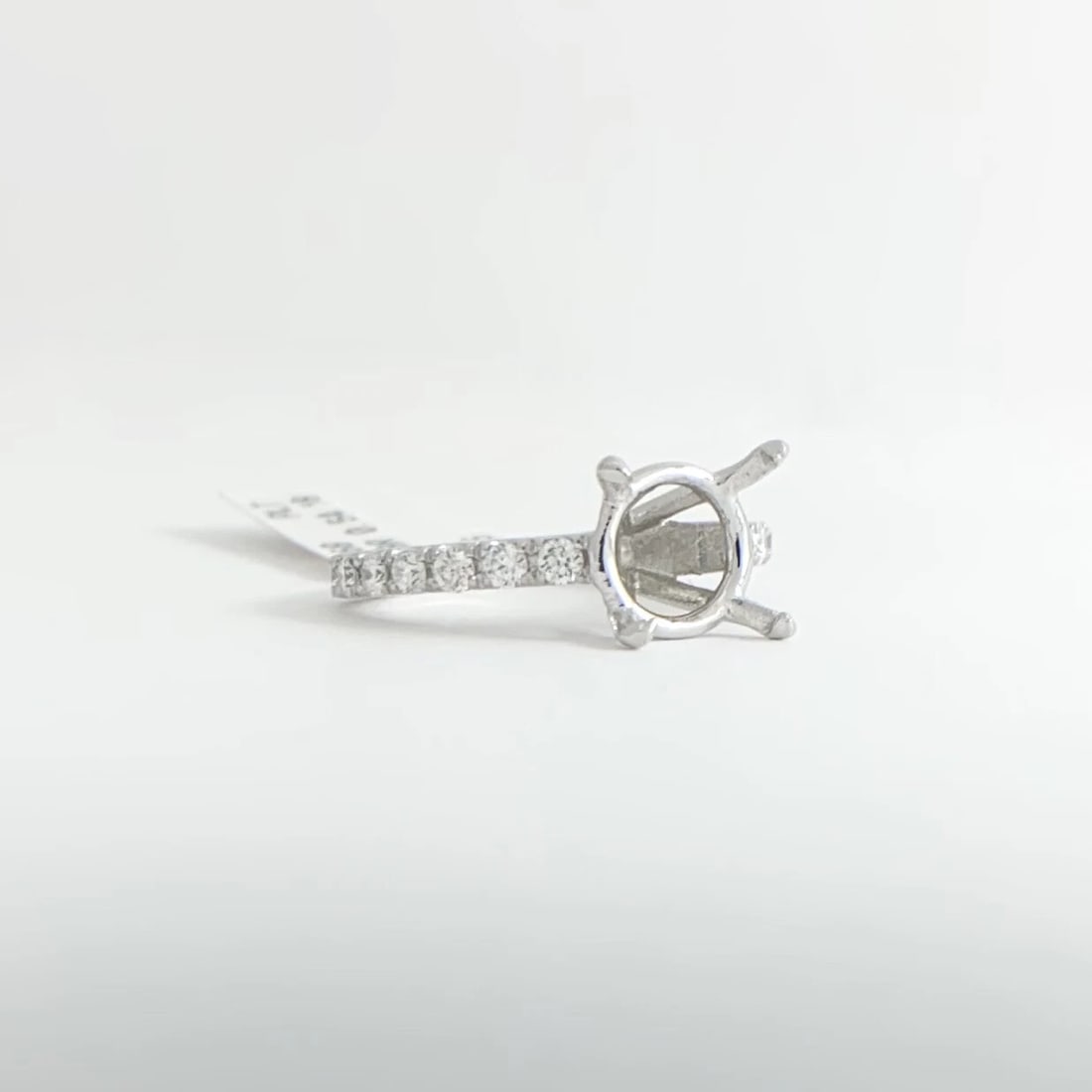 4-Prong Diamond Band Engagement Ring Setting Mounting Platinum .54 CTW - 8