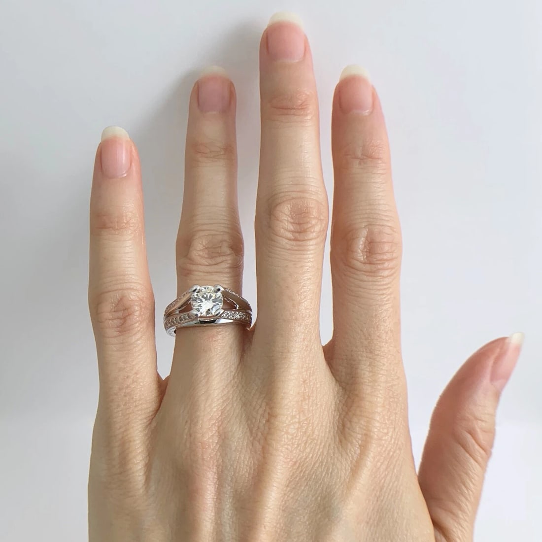 GIA Round Split Shank Diamond Engagement Ring 14K White Gold 1.83 CTW - 4