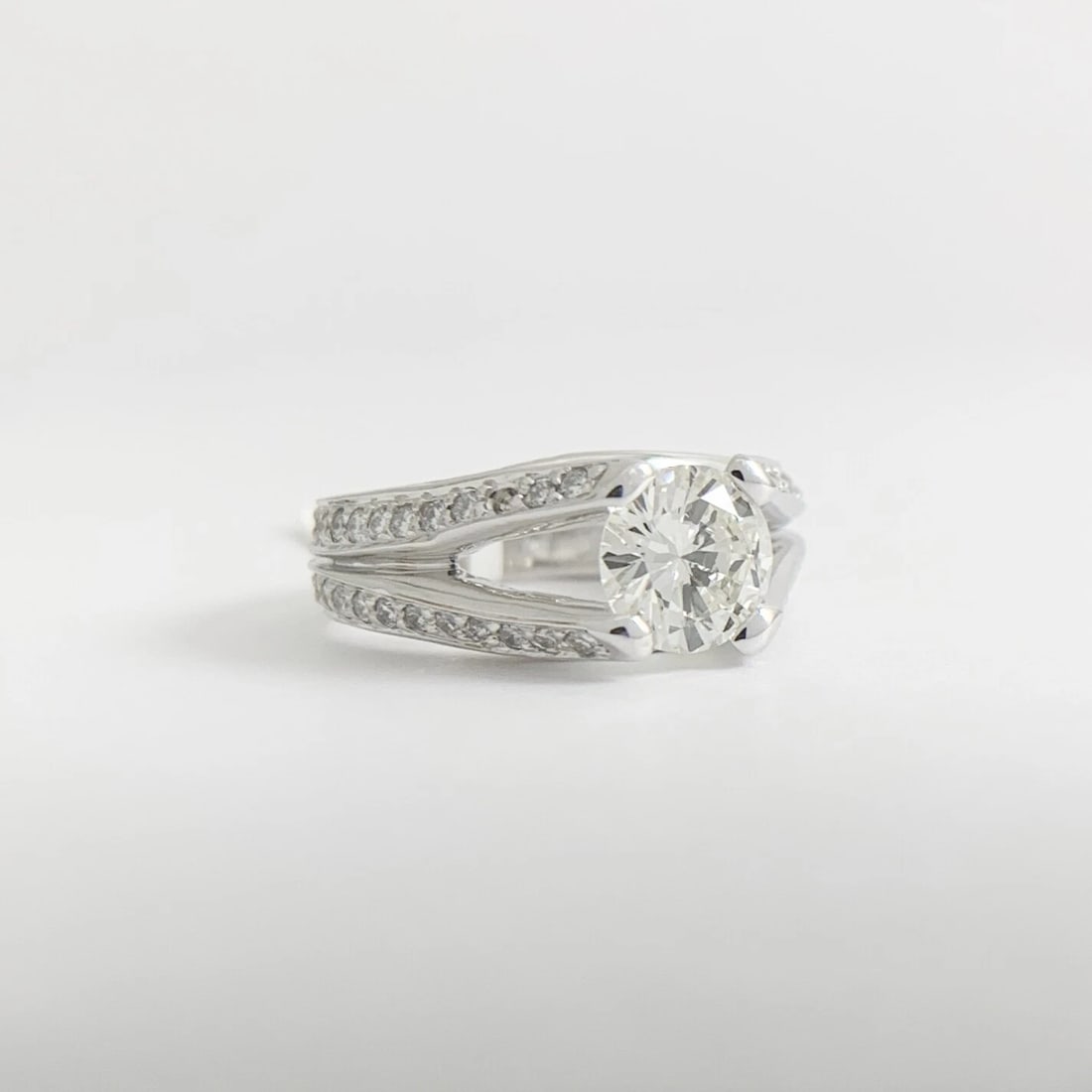 GIA Round Split Shank Diamond Engagement Ring 14K White Gold 1.83 CTW - 6