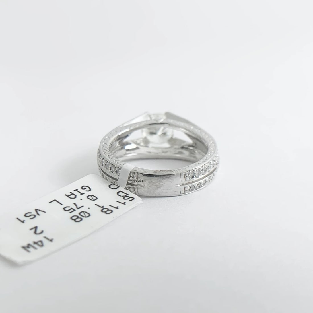 GIA Round Split Shank Diamond Engagement Ring 14K White Gold 1.83 CTW - 8