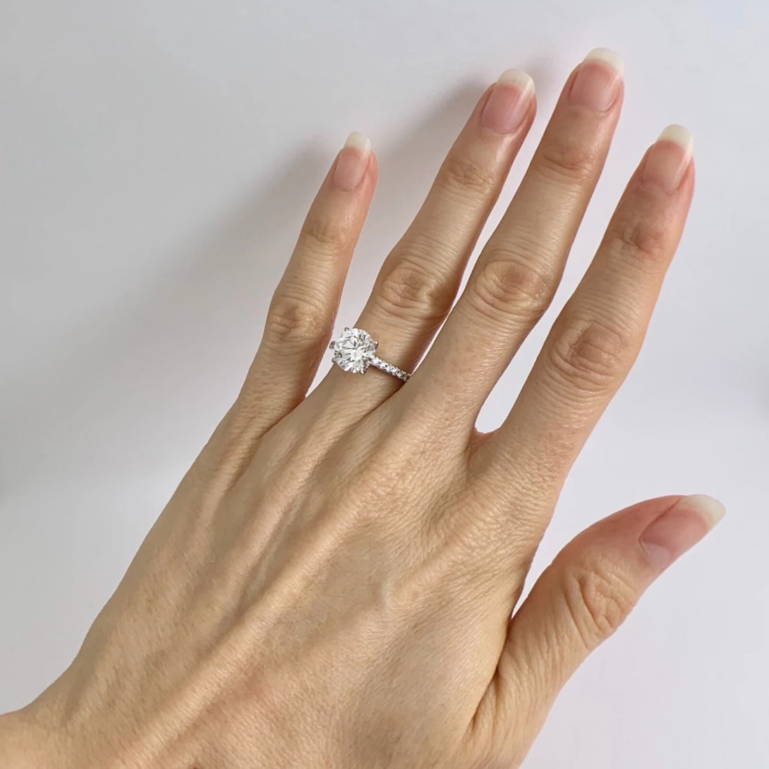 Thin Diamond Engagement Ring 4-Prong Setting Mounting 14K White Gold .30 CTW - 5