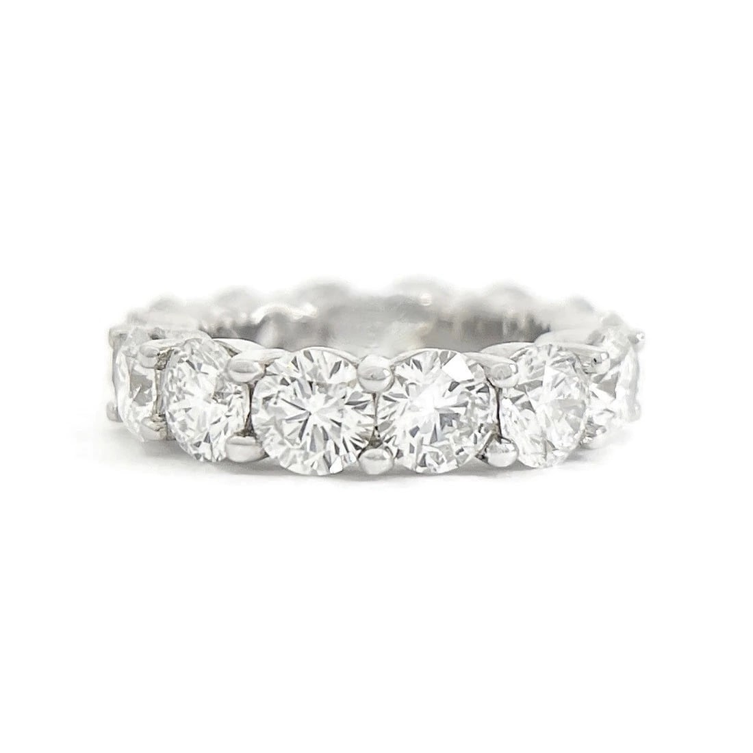 Lab-Created Diamond Eternity Ring Wedding Band 14K White Gold, 7.02 CTW Size 5.5: Lab-Created Diamond Eternity Ring Wedding Band 14K White Gold, 7.02 CTW Size 5.5 This is a beautiful and stunning ring that can be worn as a statement ring or wedding band! Don't hesitate to ask any q