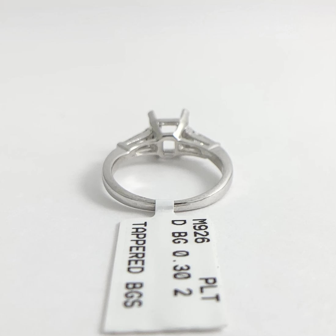 Tapered Baguette Diamond Engagement Ring Setting Mounting Platinum .30 CTW - 10