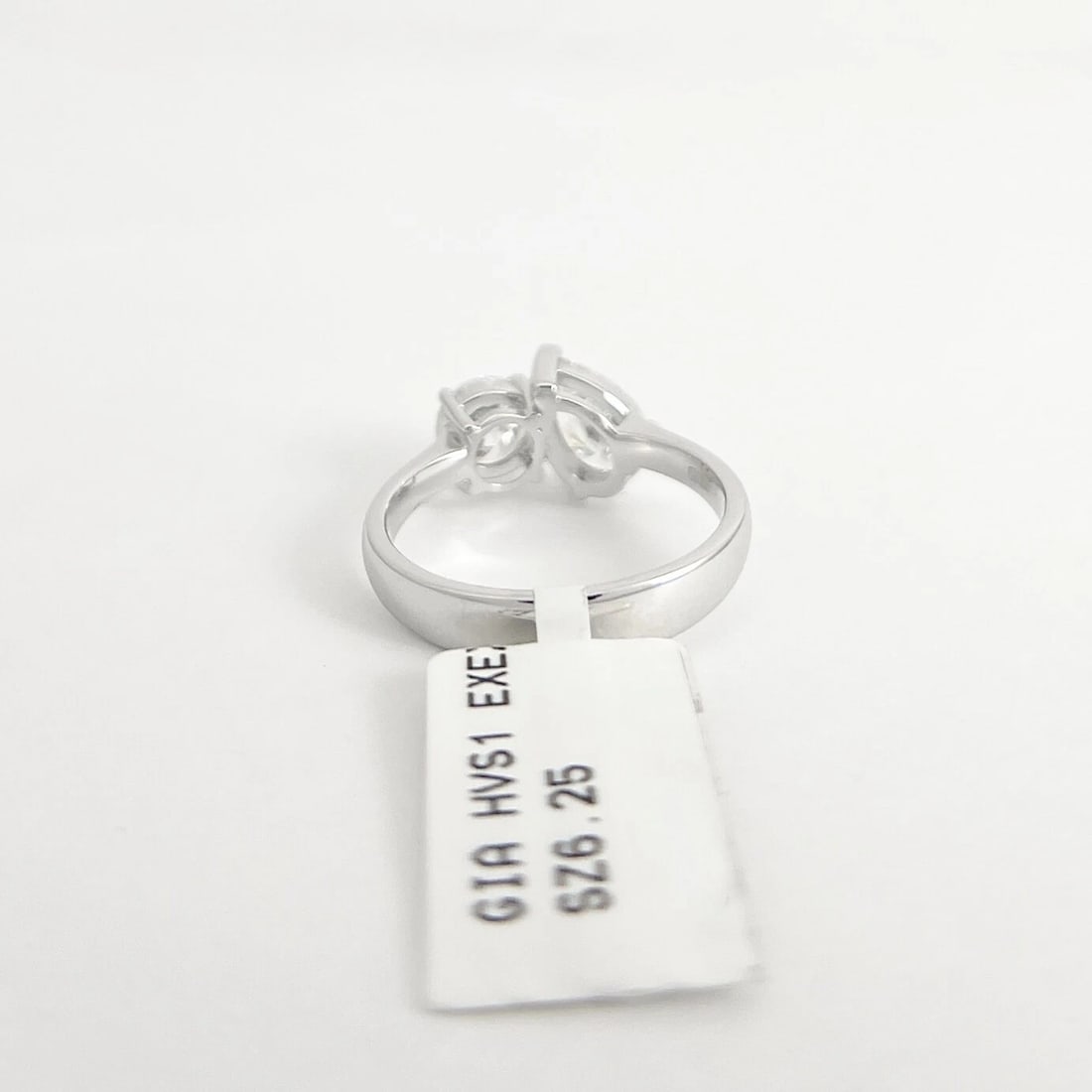 GIA 2-Stone Toi Et Moi Pear Round Diamond Engagement Ring 18K White Gold 1.70 TW - 7