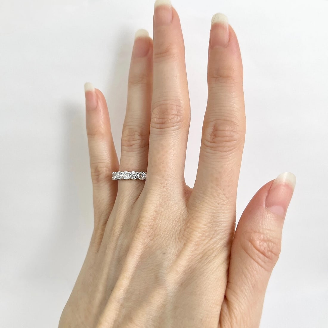 Round Diamond Eternity Ring Wedding Band Anniversary 14K White Gold, 2.98 CTW - 3