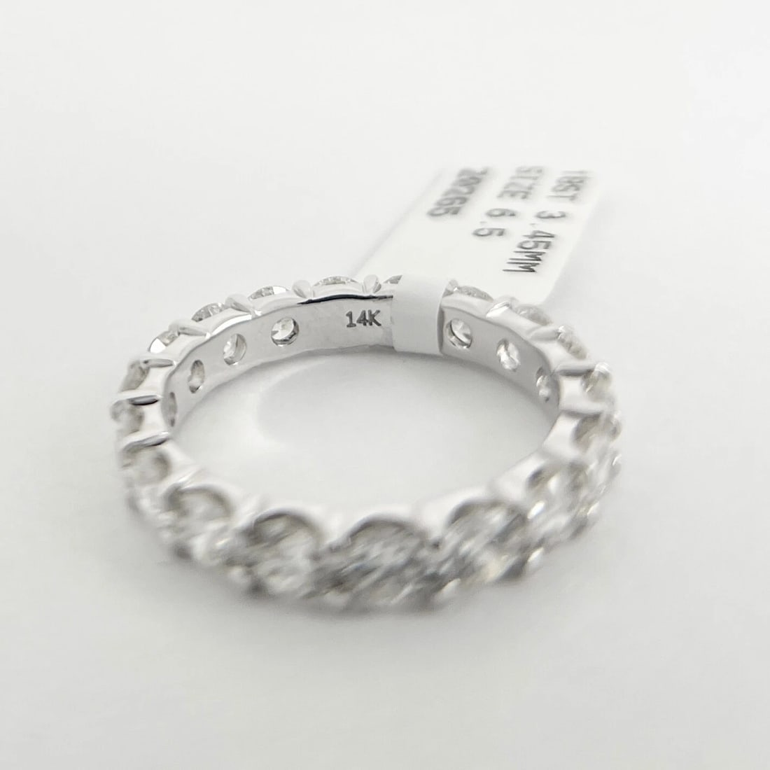 Round Diamond Eternity Ring Wedding Band Anniversary 14K White Gold, 2.98 CTW - 8