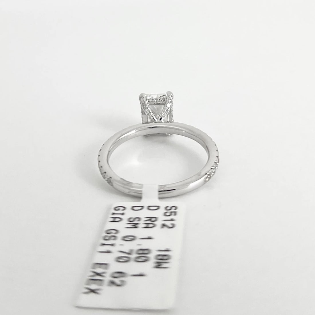 GIA Radiant Cut Diamond Hidden Halo Engagement Ring 18K White Gold, 2.50 CTW - 7