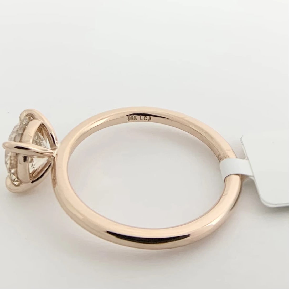 Round Solitaire Champagne Diamond Engagement Ring 14K Rose Gold, 1.50 CT - 10