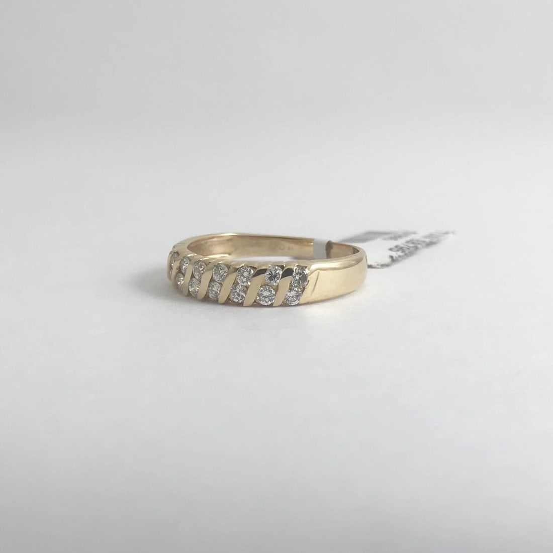 Diamond Slant Gemlock-Set Statement Band Ring 14K Yellow Gold, .45 CTW - 11